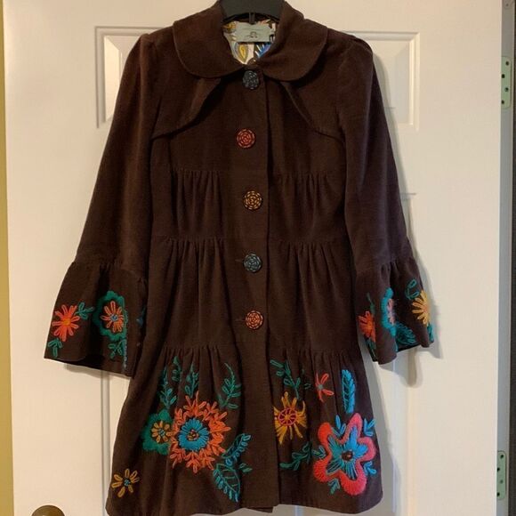 Judith March Size Small 3-tiered ruffle jacket w/bell sleeves & appliqué detail - Picture 1 of 13